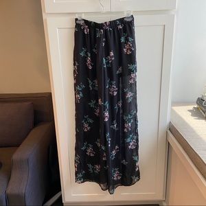 Sheer Black floral pants with undershorts